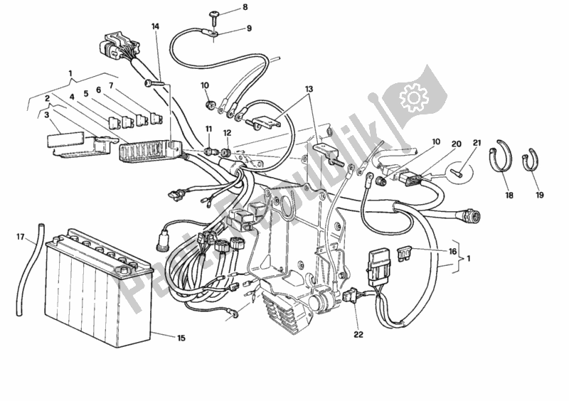 Todas as partes de Bateria do Ducati Superbike 916 Senna 1996
